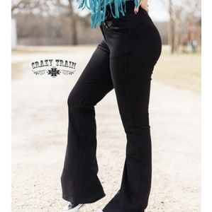 90s black flare pants